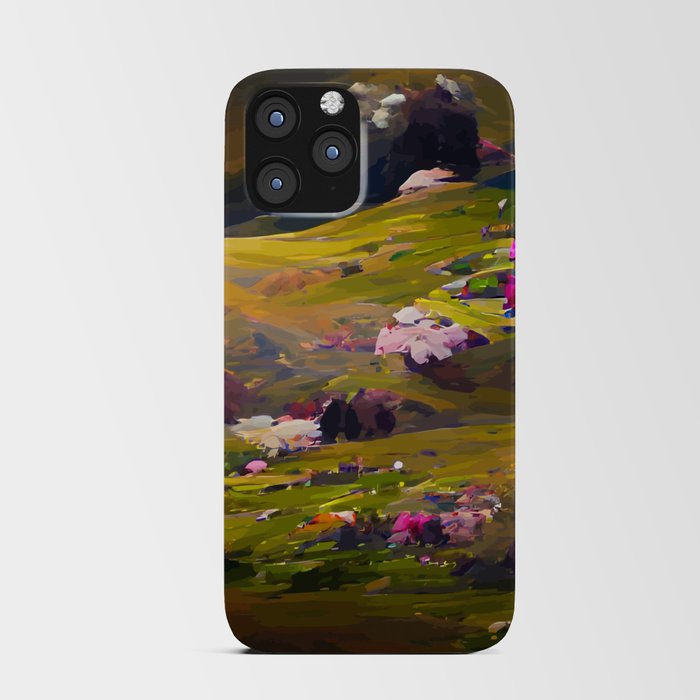 Flower Field and Volcano iPhone Card Case