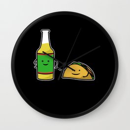 Tacos and Tequila Best Friends Wall Clock
