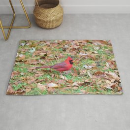 Autumn Leaves Cardinal Rug