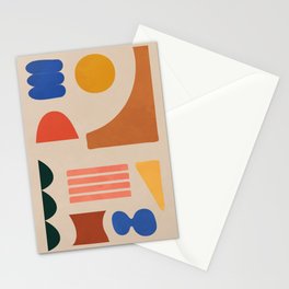 Colorful Modern Abstract Shapes 1 Stationery Card