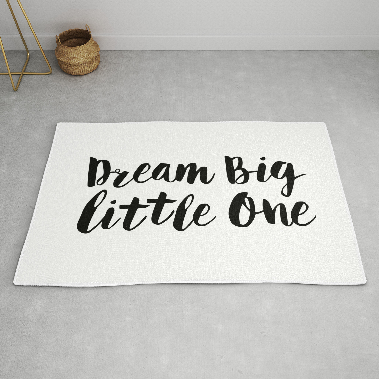 Dream Big Little One Black White Minimalist Childrens Room Nursery