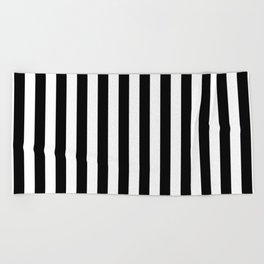 Large Black and White Cabana Stripe Beach Towel