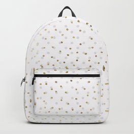 Chic gray white gold geometric confetti pattern Backpack | White, Goldconfetti, Elegant, Whiteandgold, Pinkwater, Modern, Stylish, Graphicdesign, Pastelcolors, Polkadots 