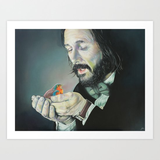 Meeting a Robin Art Print