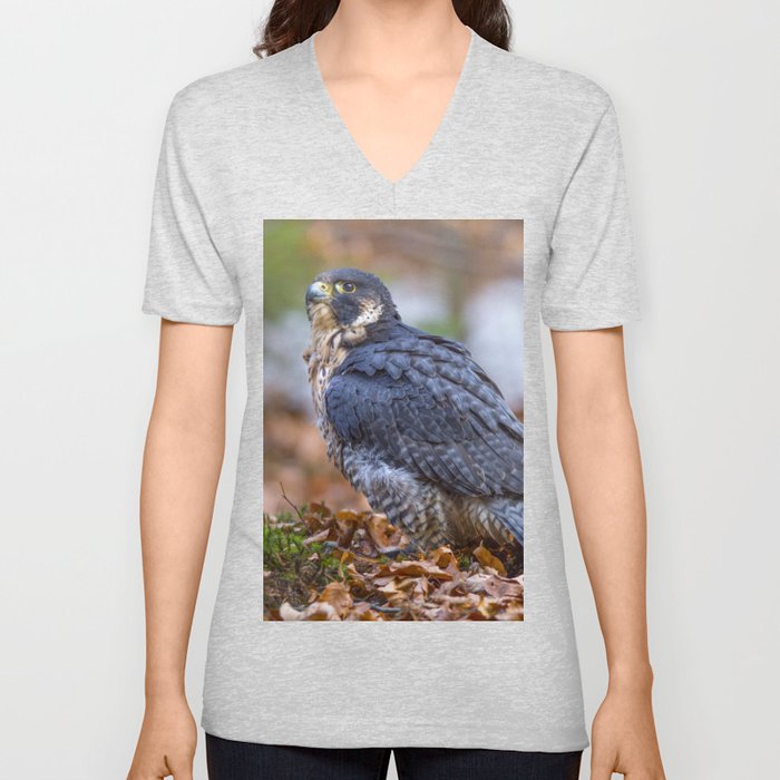 Peregrine Falcon V Neck T Shirt