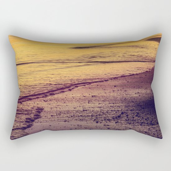 Golden Sunset at Beach Rectangular Pillow