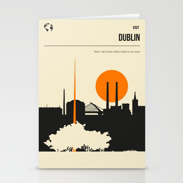 Visit Dublin Ireland Vintage Book Cover Poster Stationery Cards