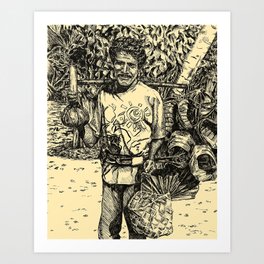 Indonesian basket man Art Print