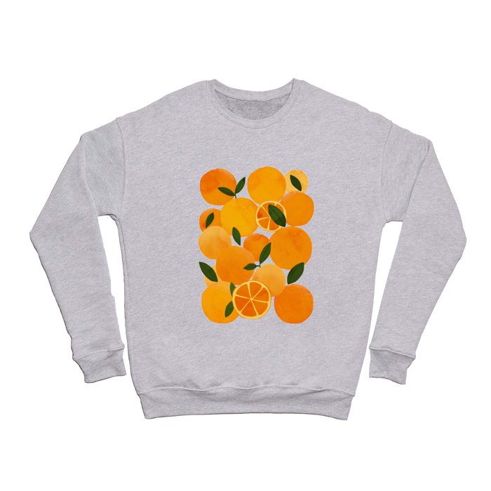 mediterranean oranges still life  Crewneck Sweatshirt