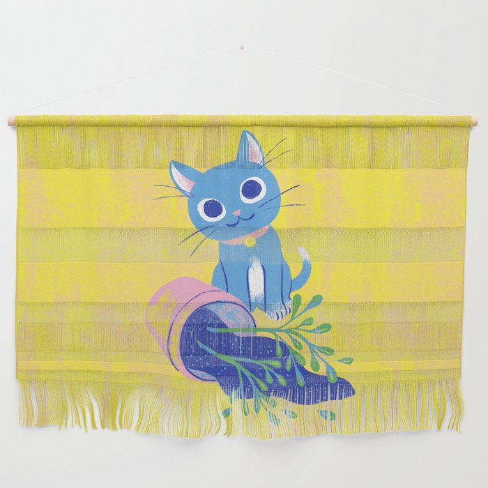 Plant Destroyer Kitty Cat Wall Hanging