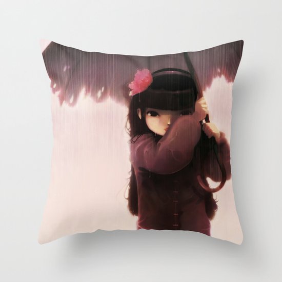 Rainy days Throw Pillow