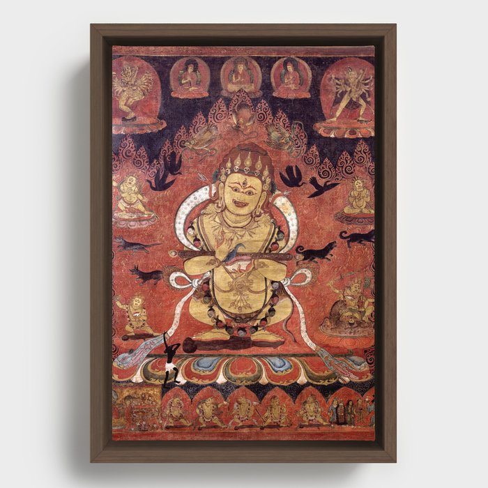 Buddhist Protector Deity Mahakala Panjarnata 1400 Framed Canvas