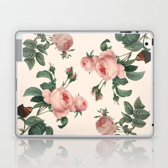 Rose Garden Butterfly Pink Laptop & iPad Skin