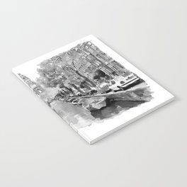 Amsterdam Canal 2 Black and White Notebook