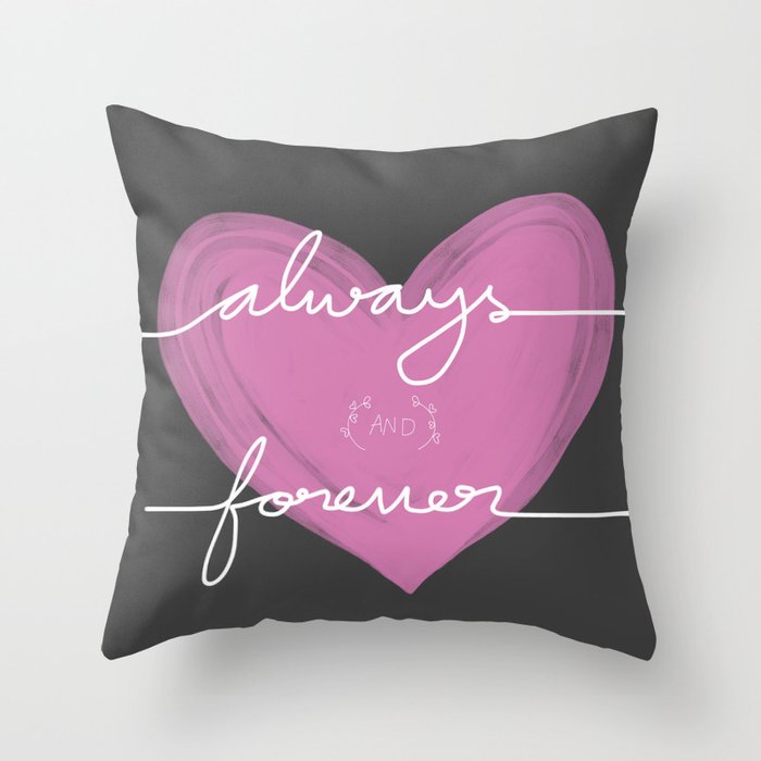 Always and forever heart painting Throw Pillow