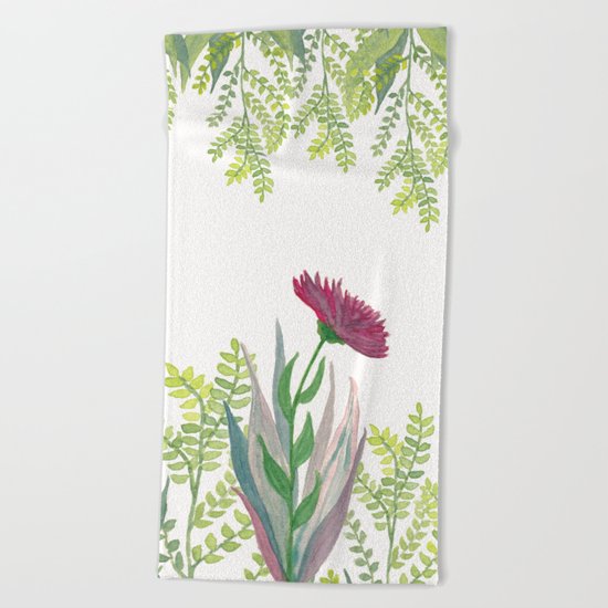 Botanical vibes 08 Beach Towel