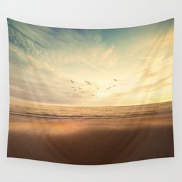 Golden Hour on the Beach (Color) Wall Tapestry