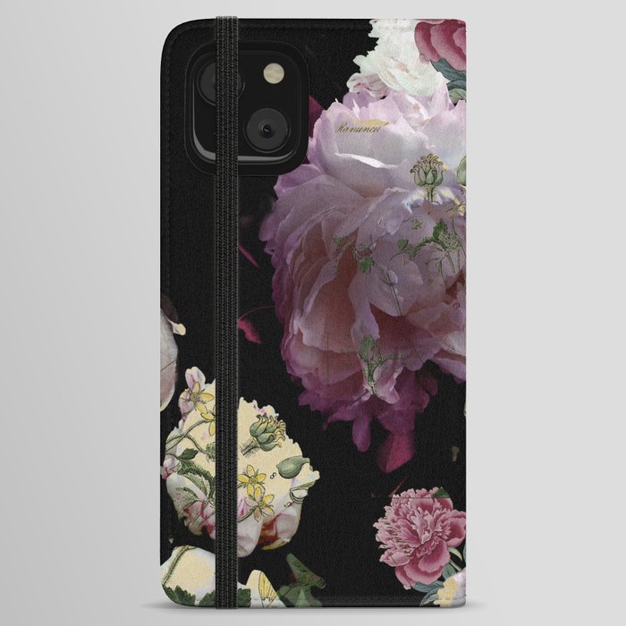 Rose Peony dragon iPhone Wallet Case