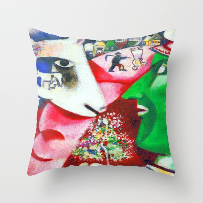 Marc Chagall Me and the Village Throw Pillow