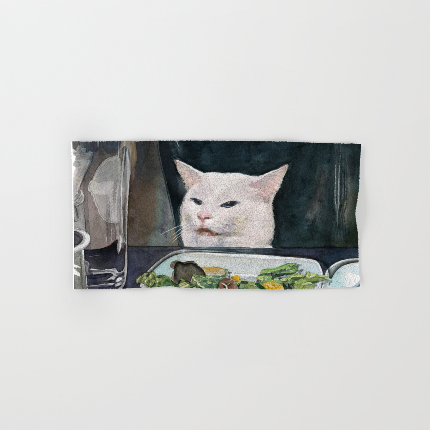 Woman Yelling At Cat Meme 2 Hand Bath Towel By Fablica Society6