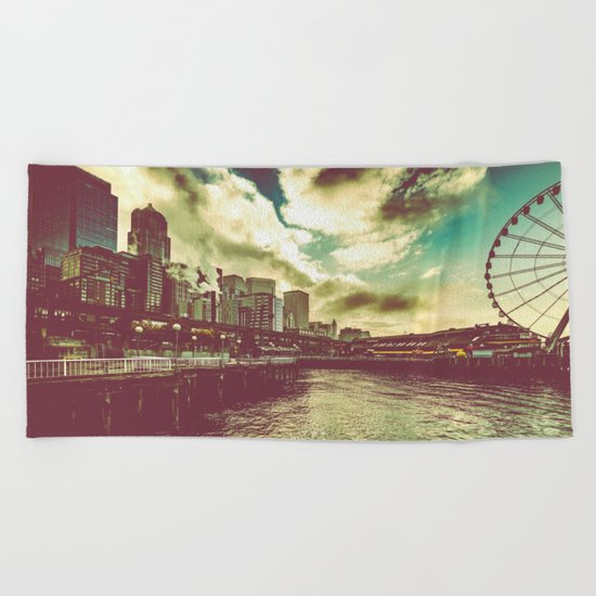 Seattle Pike Place Market Pier 57 Beach Towel