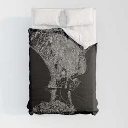Denpasar Black Map Comforter