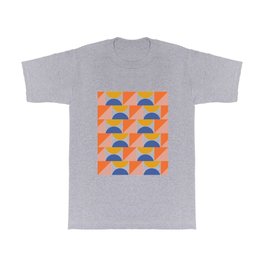 Retro Summer Beach Colors and Shapes in Blue, Orange, and Yellow T Shirt | Nursery, Repeating, Geometric, Shapes, Colorful, Cute, Graphicdesign, Bold, Kids, Bright 