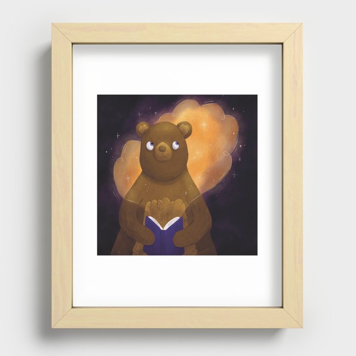 Reading bear Recessed Framed Print