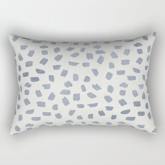 Simply Ink Splotch Indigo Blue on Lunar Gray Rectangular Pillow