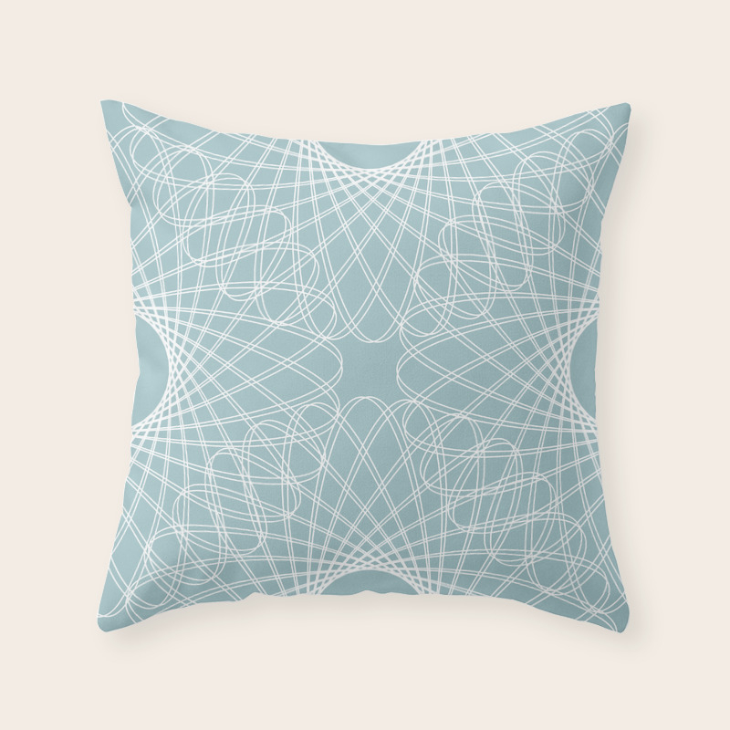 Mathematical Rotating Roses Pale Blue Throw Pillow By
