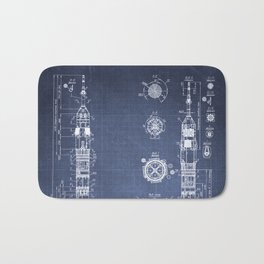 Soyuz Blueprint in High Resolution (dark blue) Bath Mat | Spaceflight, Spaceship, Spacecraft, Saturnrocket, Firstman, Spacetravel, Nasa, Blueprint, Saturnv, Blueprints 