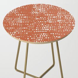 Abstract Spotted Pattern in Terracotta Side Table