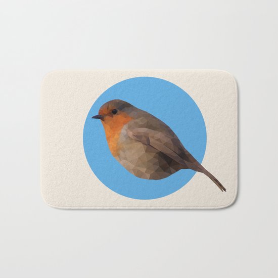 Autumn's Robin just blue Bath Mat