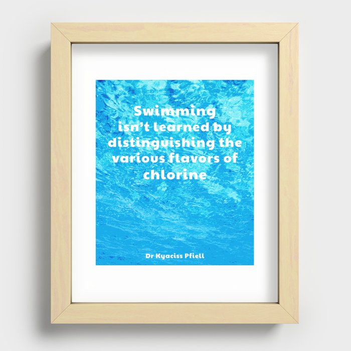 Learning to swim Recessed Framed Print