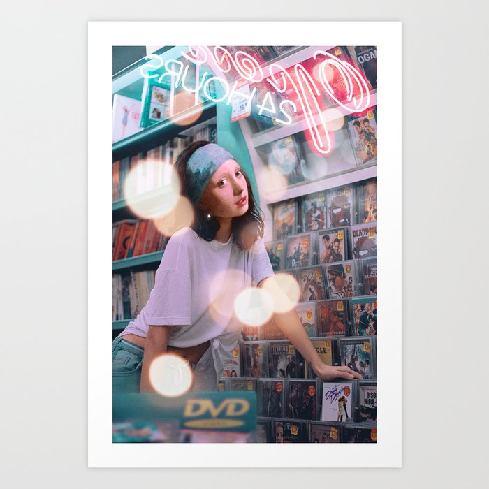 THE GIRL AT THE VIDEO STORE Art Print
