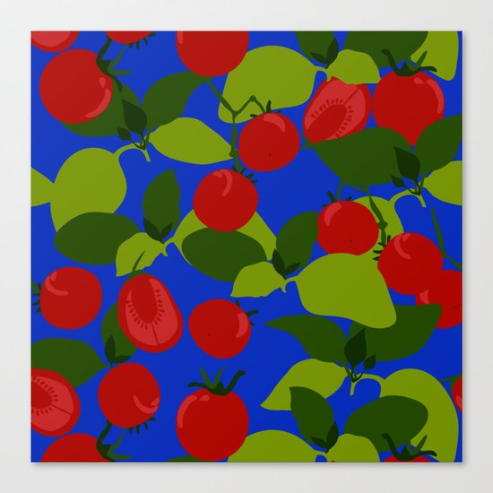 Tomato Basil Pattern Canvas Print