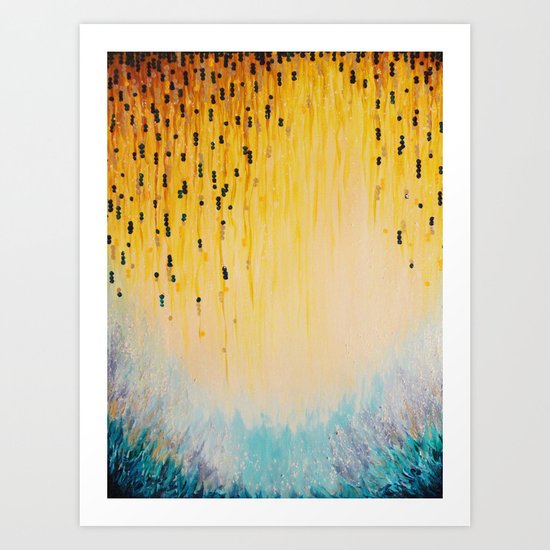 MYSTIC GARDEN Lovely Fairy Land Abstract Painting Acrylic Fine Art Winter Colorful Fantasy Magical Art Print