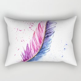 Feather Watercolor Painting Rectangular Pillow