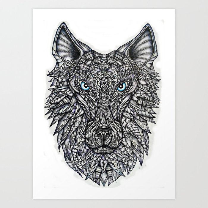 Biomechanical Wolf Art Print