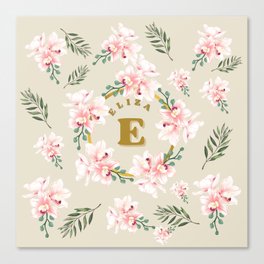 Eliza with flowers  Canvas Print