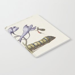 Vintage calligraphy art with a caterpillar Notebook