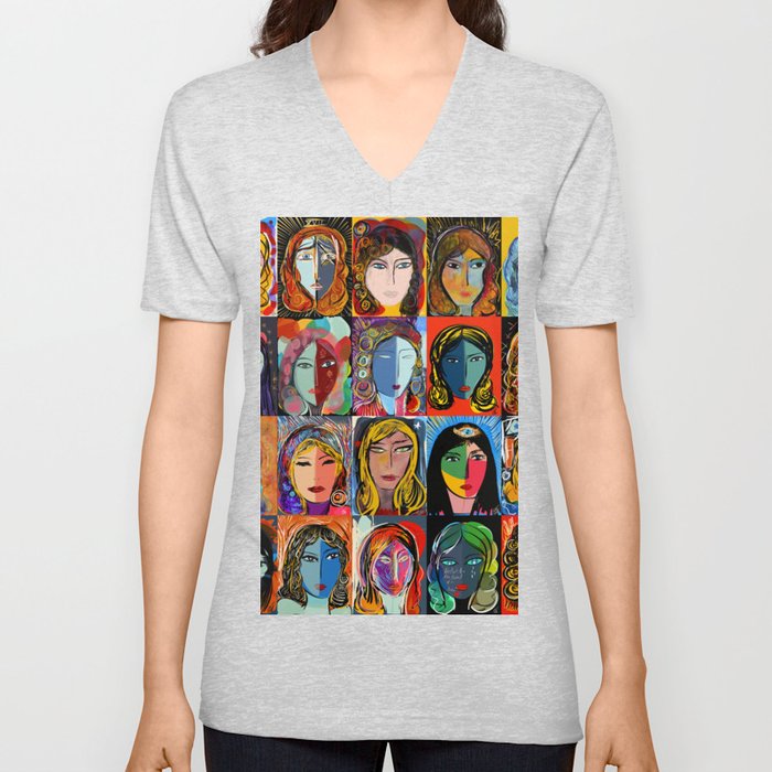 20 portraits V Neck T Shirt