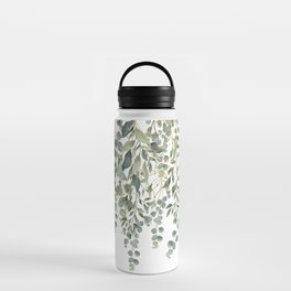 Gold And Green Eucalyptus Leaves Water Bottle