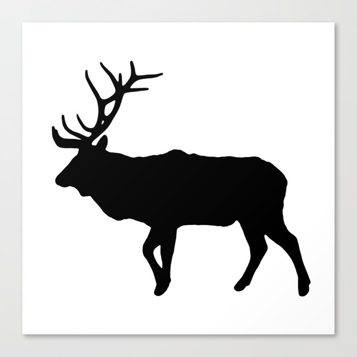 Graphic Silhouette Elk 02 Canvas Print