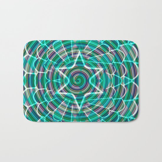 Green spiral abstraction Bath Mat