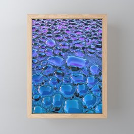 Domes (Blue to purple water droplets on car bonnet) Framed Mini Art Print