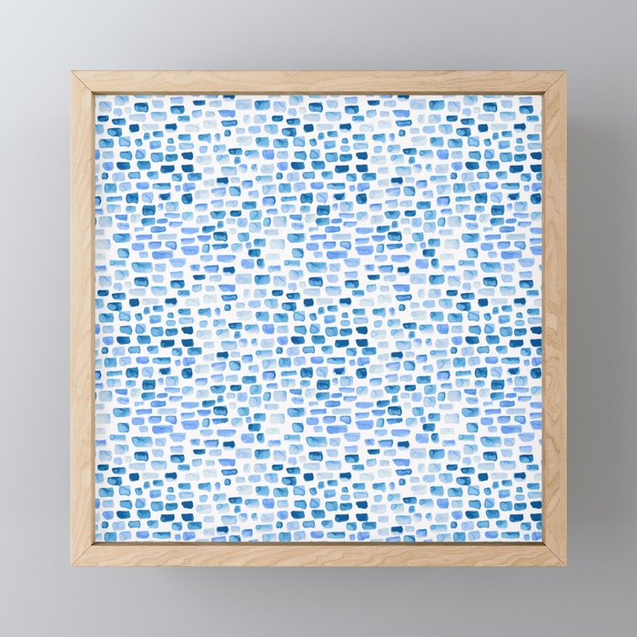Indigo blue Framed Mini Art Print