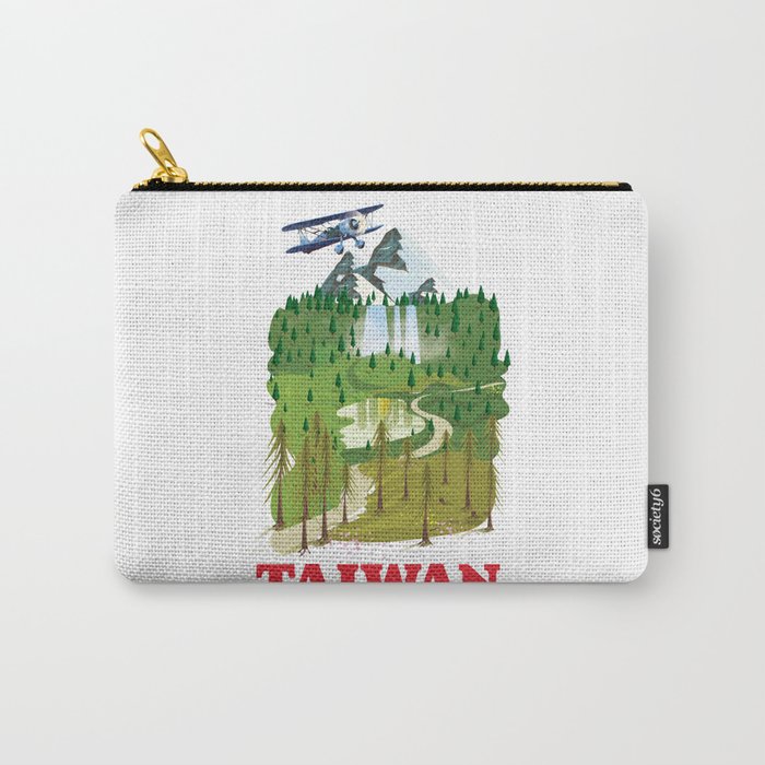 Taiwan landscape travel poster Carry-All Pouch