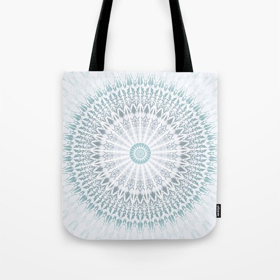 Teal Aqua Mandala Tote Bag