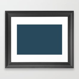 Dark Blue Gray Solid Color Pairs Pantone Deep Dive 19-4126 TCX Shades of Blue Hues Framed Art Print